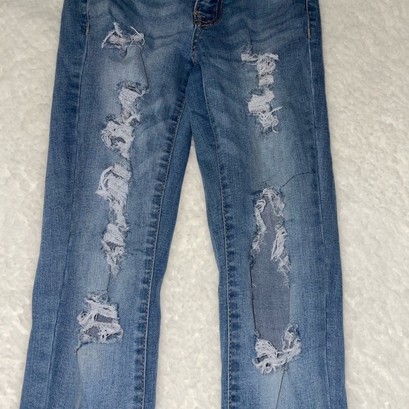 AERO Blue Ripped Jeans - Picture 3 of 5